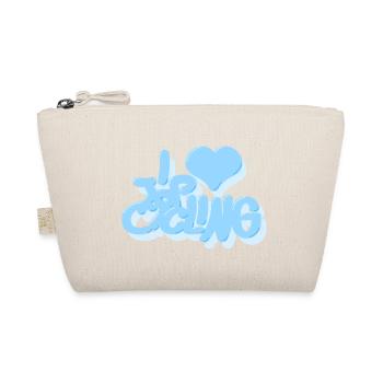 I_love_Cycling_babyblau - Bio-Täschchen - Natur - Vorne