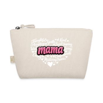 Design cadeau de la fête des mères en cœur pailleté rose maman - Trousse biologique - nature - Devant