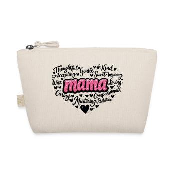 Design cadeau de la fête des mères en cœur pailleté rose maman - Trousse biologique - nature - Devant