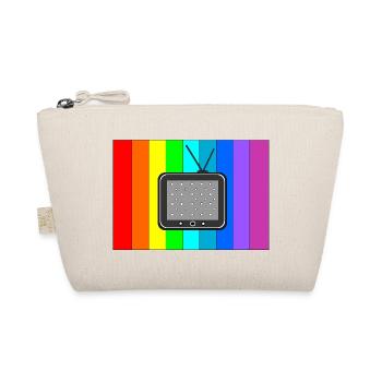 Retro TV on rainbow stripes - Organic Pouch - nature - Front