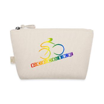 Roadbike Regenbogen Schriftzug - Bio-Täschchen - Natur - Vorne