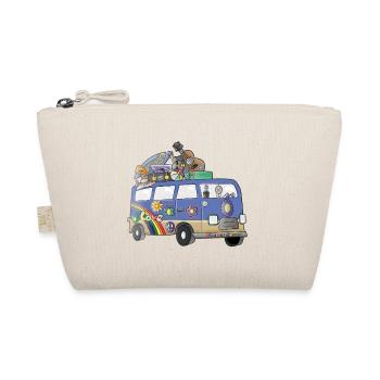 Hippie Camper Motif Vanlife Camping Retro - Organic Pouch - nature - Front