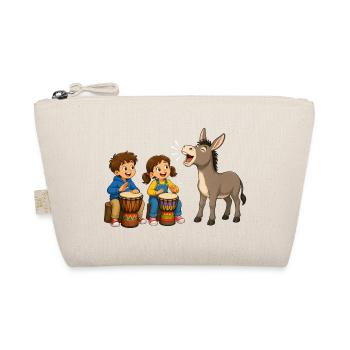 Tambours pour enfants avec âne Motif musical joyeux - Trousse biologique - nature - Devant