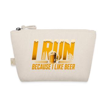 I'm Running Because Of Beer - Funny Running Shirt - Organic Pouch - nature - Front