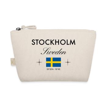 Stockholm Sweden Coordinates Travel Souvenir - Organic Pouch - nature - Front