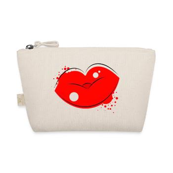 Red Kissing Lips Pop Art - Organic Pouch - nature - Front