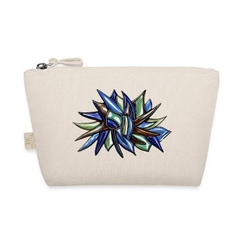 Blue-green fragment flower - Organic Pouch - nature - Front