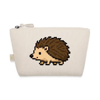 Pixeliger Igel im Retro-Stil - Bio-Täschchen - Natur - Vorne