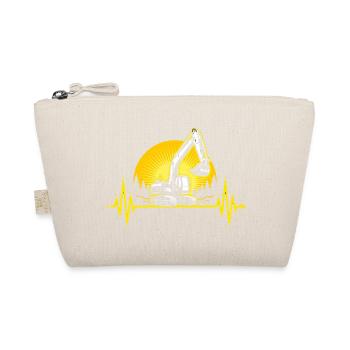 Baggerfahrer Herzschlag EKG Bagger T-Shirt - Bio-Täschchen - Natur - Vorne