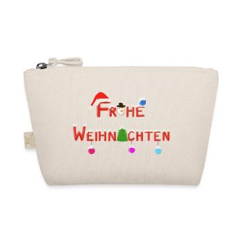 "Frohe Weihnachten" - Bio-Täschchen - Natur - Vorne
