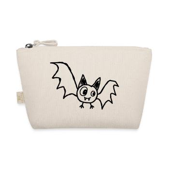 Niedliche Halloween-Fledermaus im Kritzelstil - Bio-Täschchen - Natur - Vorne