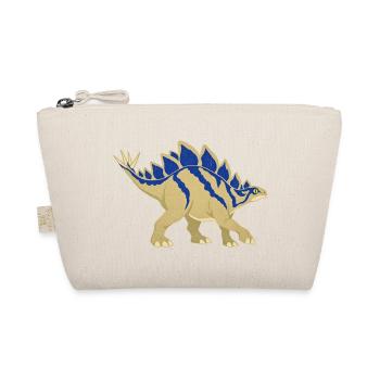 Blau gestreifter Stegosaurus im Vintage-Stil - Bio-Täschchen - Natur - Vorne