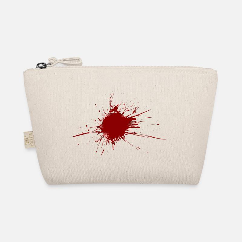 Blutspritzer aus einer Kugel Wunde Bio-Täschchen