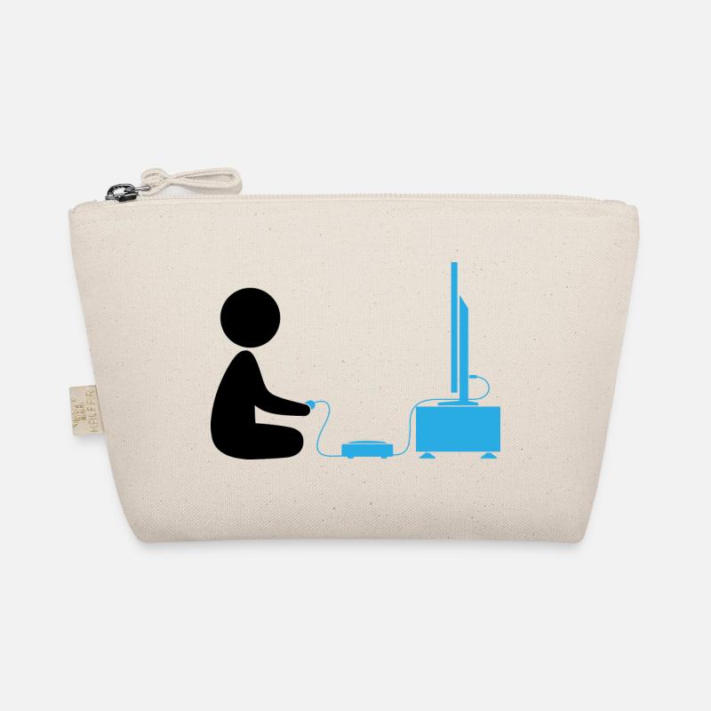 A Boy Plays With His Games Console Organic Pouch