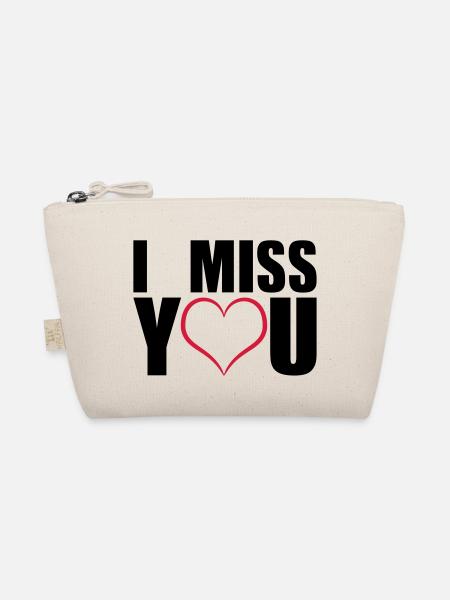I miss you geschenk - Bio-Täschchen - Natur - Vorne