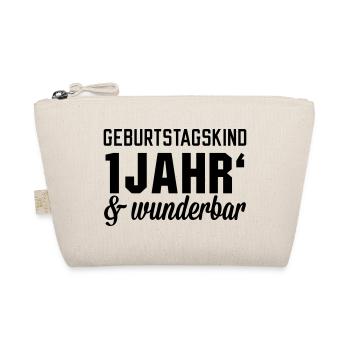 Geburtstagskind 1 wunderbar - Bio-Täschchen - Natur - Vorne