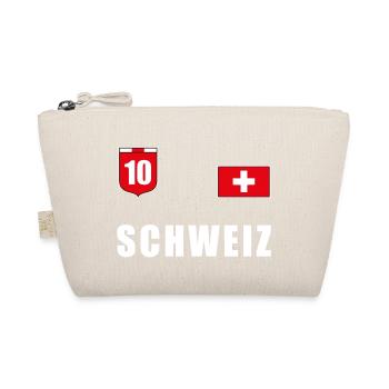 Schweiz Fussball T-Shirt Trikot Fanshirt Fans - Bio-Täschchen - Natur - Vorne