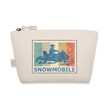 Retro Vintage Style Snowmobile Snowmobile - Organic Pouch - nature - Front