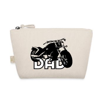 Biker DAD Black/White Motorcycle - Organic Pouch - nature - Front
