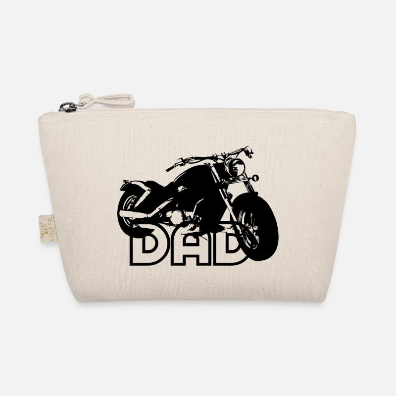 Biker DAD Black Motorcycle - Bio-Täschchen - Natur