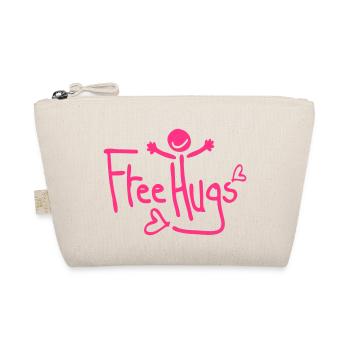 Free Hugs texte sourire visage - Trousse biologique - nature - Devant