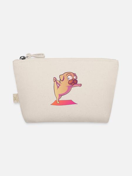 Dog Yoga Fun and Colorful - Organic Pouch - nature