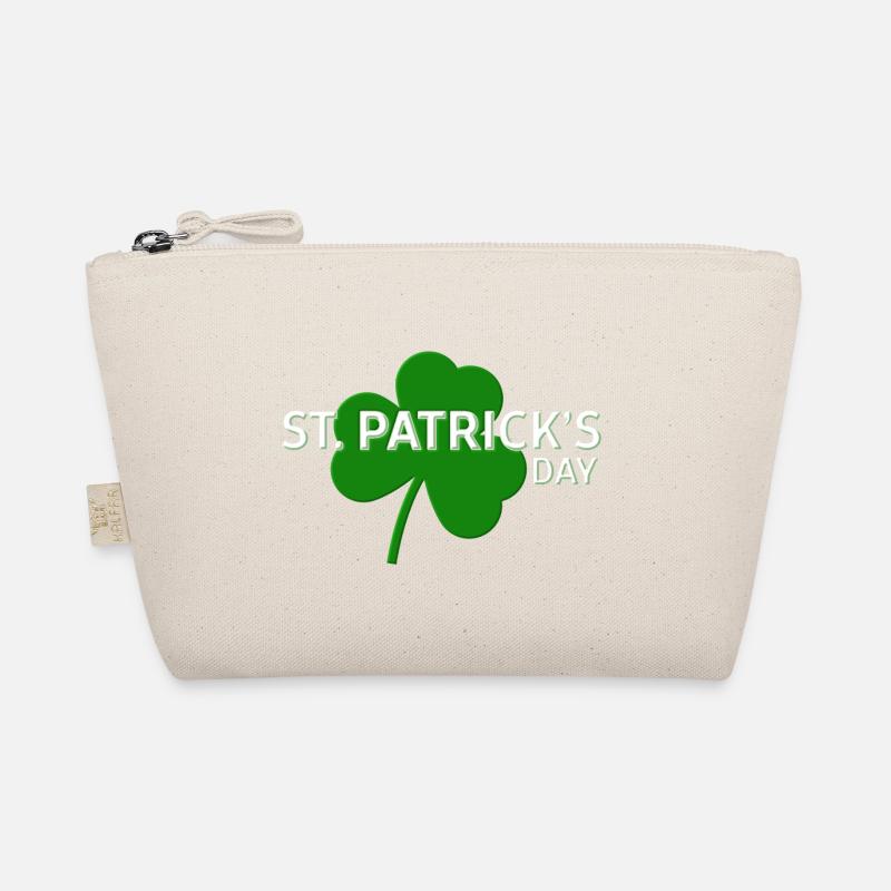 St. Patrick´s Day with shamrock - mit Kleeblatt - Bio-Täschchen - Natur