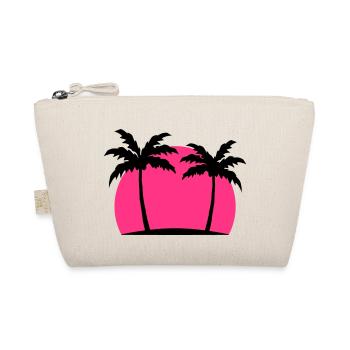 Miami Beach palm beach sea sun Pink - Organic Pouch - nature - Front