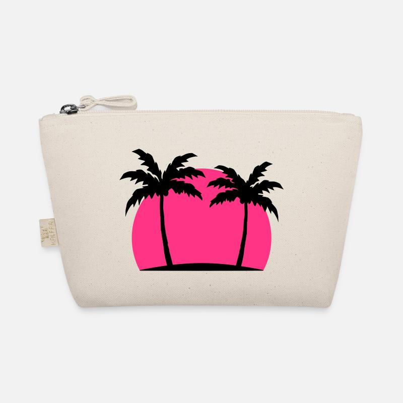 Miami Beach Palmen Sonne Pink Strand Meer Bio-Täschchen
