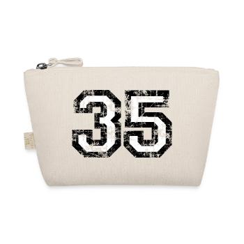 Zahl 35 (Vintage Weiß) 35. Geburtstag Nr. 35 - Bio-Täschchen - Natur - Vorne