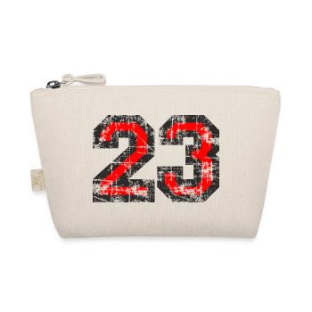 Zahl 23 (Vintage Rot) 23. Geburtstag Nr. 23 - Bio-Täschchen - Natur - Vorne