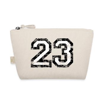 Zahl 23 (Vintage Weiß) 23. Geburtstag Nr. 23 - Bio-Täschchen - Natur - Vorne
