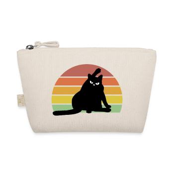 vintage und lustige Katze die böse guckt - Bio-Täschchen - Natur - Vorne