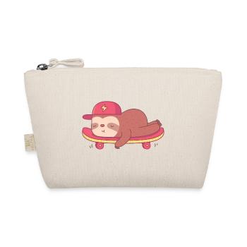 Cute Sloth Lies On Skateboard - Organic Pouch - nature - Front