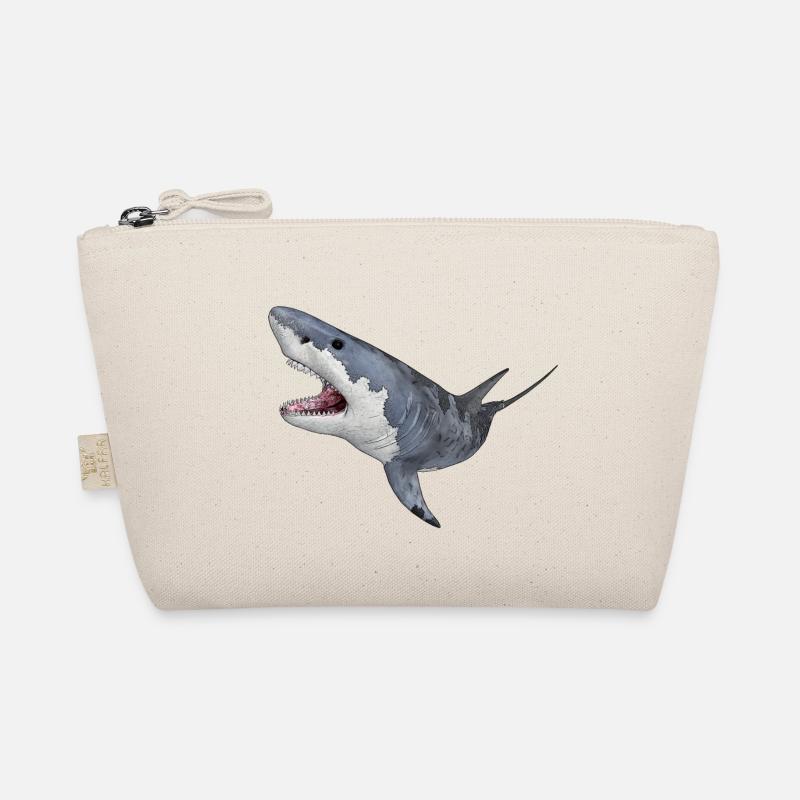 White shark on the hunt Organic Pouch