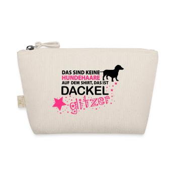 Dackel Glitzer - Bio-Täschchen - Natur - Vorne