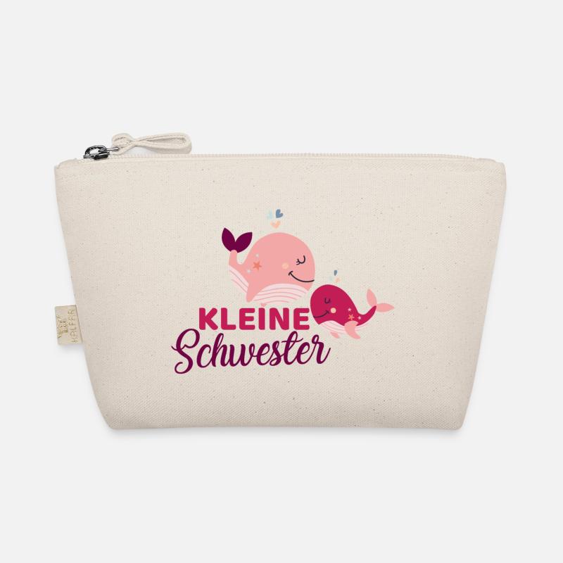 Wale - kleine Schwester - Bio-Täschchen - Natur