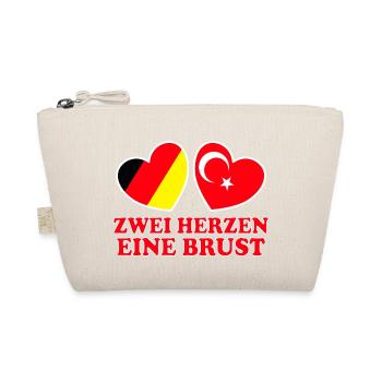 Zwei Herzen eine Brust Deutschland Türkei - Bio-Täschchen - Natur - Vorne