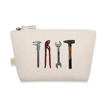 Tool Illustration Craftsman Hammer Pliers - Organic Pouch - nature - Front