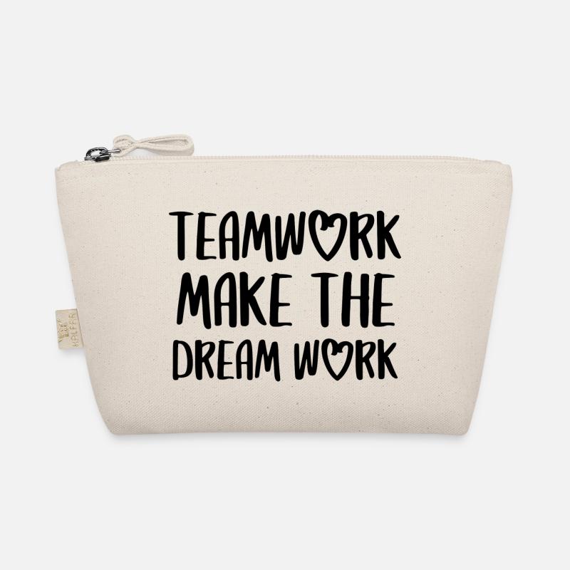 teamwork dream work team spirit team saying Organic Pouch