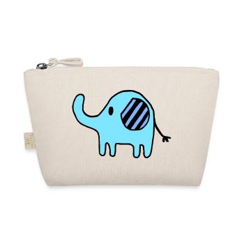Éléphant petite fille bleue garçons cadeau enfants - Trousse biologique - nature - Devant