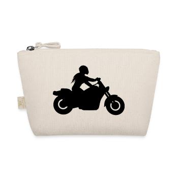 Motorradfahrerin Chopper Frau Motorrad - Bio-Täschchen - Natur - Vorne