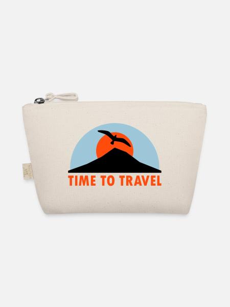 Time to travel (mountain, sun, bird) - Organic Pouch - nature - Front