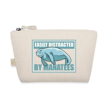 Distracted by Manatees Cute Manatee Funny Sea - Organic Pouch - nature - Front