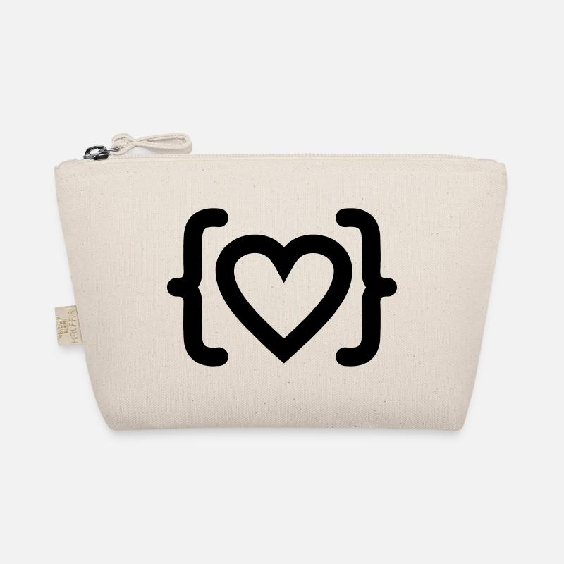 Cœur du logo du code du programmeur Trousse biologique