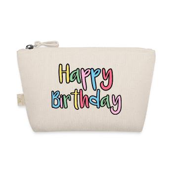 Happy Birthday Greeting Gift Idea - Organic Pouch - nature - Front