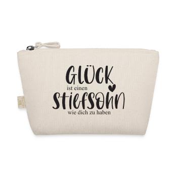 Sohn Stiefsohn Kind Familie Geschenk Glück - Bio-Täschchen - Natur - Vorne