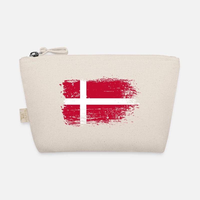 Grunge Dänische Flagge Druck - Bio-Täschchen - Natur