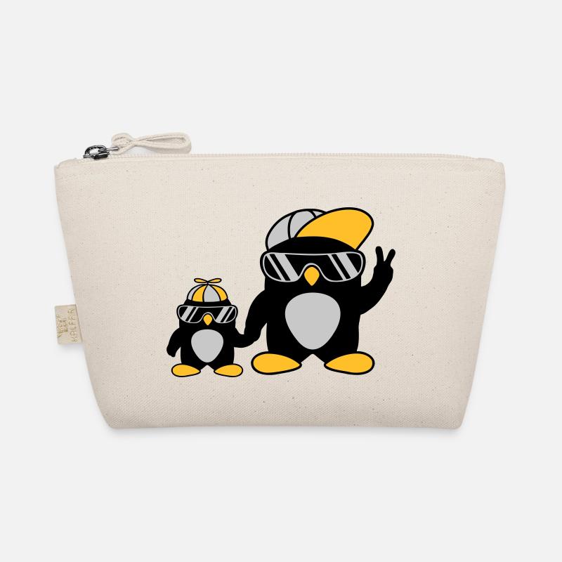 2 coole Pinguine Familie - Bio-Täschchen - Natur