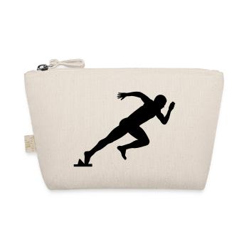 Athletics Sprinter Motif Gift Idea - Organic Pouch - nature - Front
